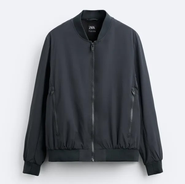 Куртка-бомбер Zara Quilted, темно-синий