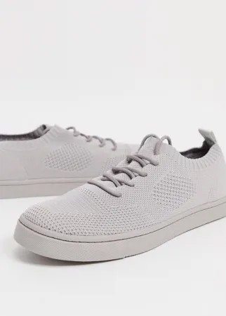Сетчатые трикотажные кроссовки серого цвета ASOS DESIGN-Серый
