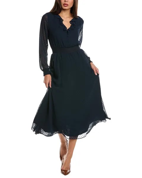 Nanette Nanette Lepore Платье миди в горошек с зажимом Madeline, цвет Nanette Navy