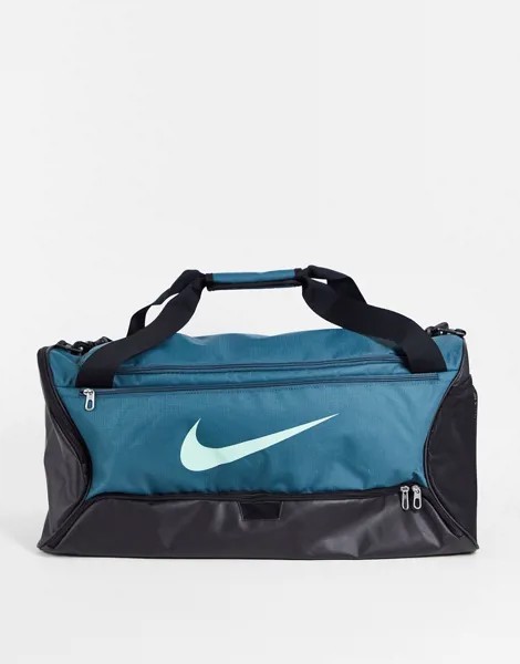 Бирюзовая спортивная сумка среднего размера Nike Training Brasilia 9.5-Голубой