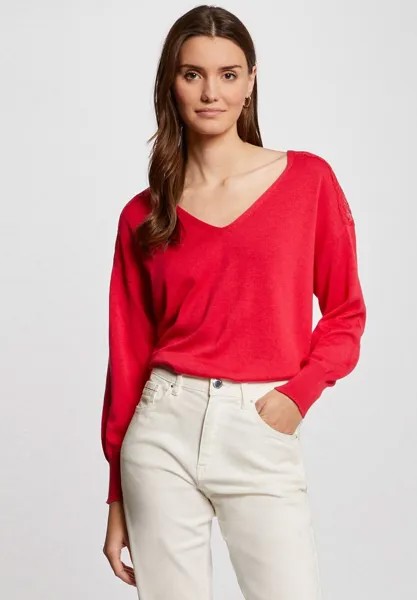 Вязаный свитер V-NECK AND LONG SLEEVES Morgan, цвет rouge moyen