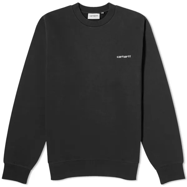 Свитшот Carhartt Wip Script Embroidery Crew, черный/белый