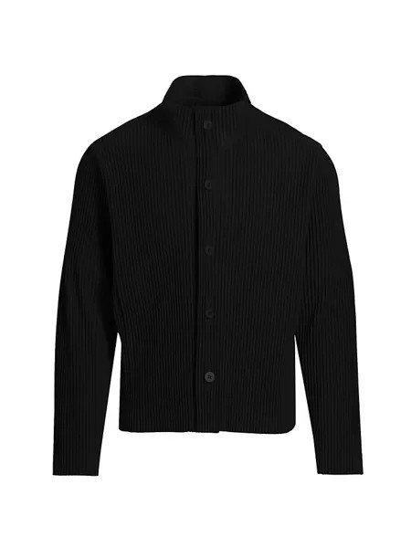 Плиссированная вязаная куртка Homme Plissé Issey Miyake, черный