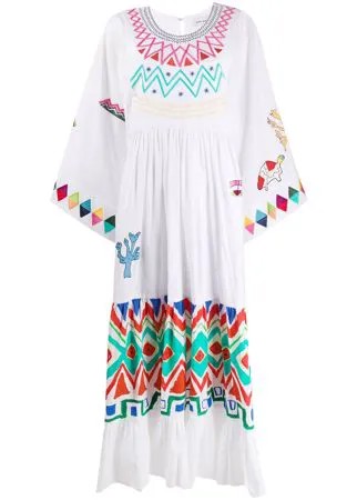 Mira Mikati платье-кимоно с геометричным принтом
