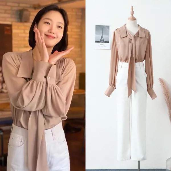 Женская блузка 2022 Корейская Драма женская элегантная рубашка с длинным рукавом летняя одежда для женщин рубашки верхняя одежда