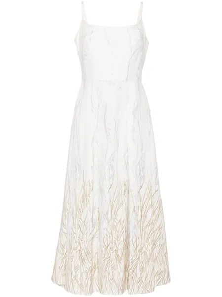 Elie Saab платье миди Arboreal, белый