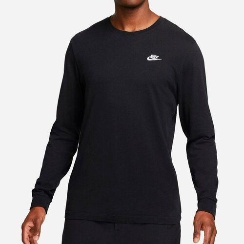 Лонгслив NIKE, размер L, , чёрный