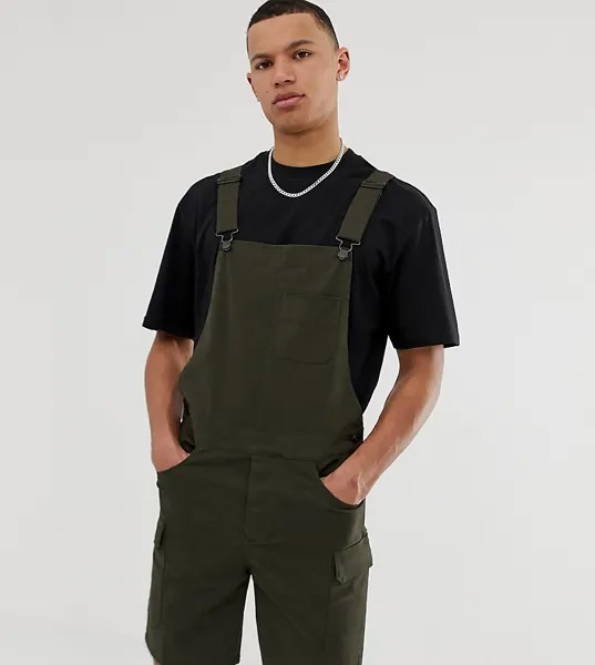 Короткий комбинезон карго цвета карго ASOS DESIGN Tall-Зеленый