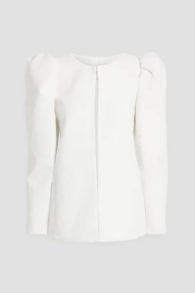 Твидовый пиджак из смесового хлопка CAROLINA HERRERA, белый