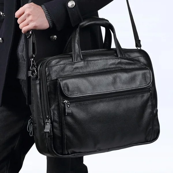 Европейский и американский модный кожаный мужской портфель, деловая мужская сумка в стиле ретро, кожаная сумка для компьютера 15,6 дюйма