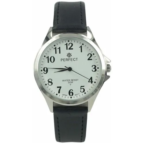 Perfect часы наручные, мужские, кварцевые, на батарейке, кожаный ремень, японский механизм GX017-412-3