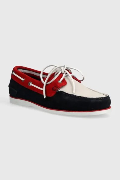 Замшевые мокасины TH BOAT SHOE CORE C BLOCK SUEDE Tommy Hilfiger, темно-синий