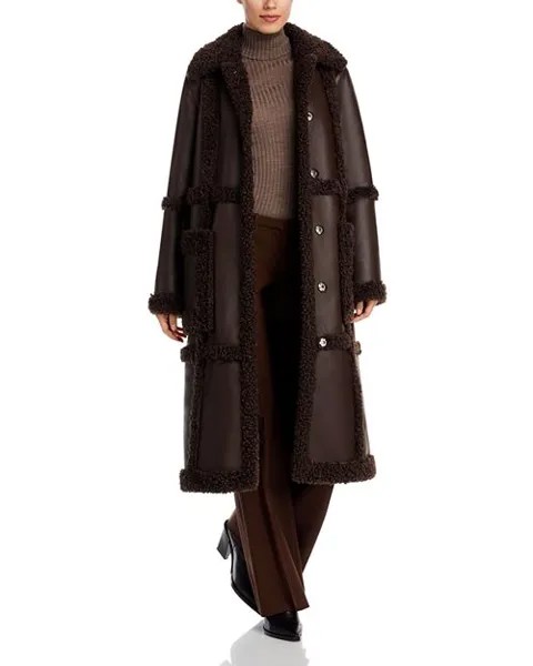 Пальто из искусственной дубленки Patrice STAND STUDIO, цвет Brown