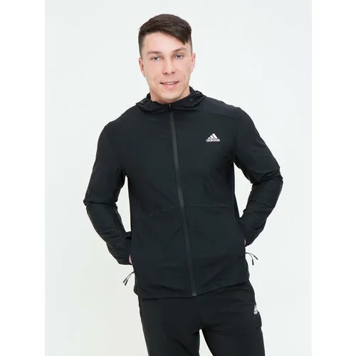 Костюм adidas, олимпийка и брюки, спортивный стиль, прямой силуэт, капюшон, карманы, размер 4XL, черный
