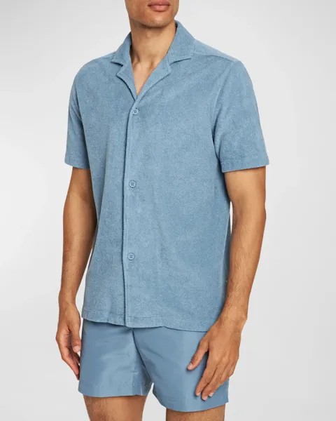 Мужская рубашка на пуговицах Howell Terry Toweling Orlebar Brown, цвет Wish Blue