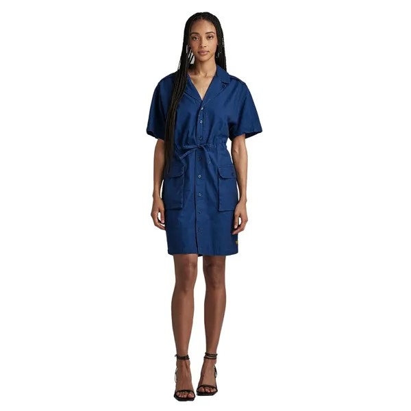 Платье G-Star Soft Utility midi, синий