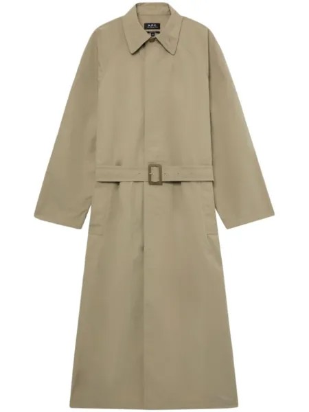 A.P.C. тренч с заостренным воротником, нейтральный цвет