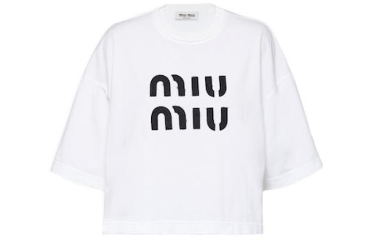 Укороченный топ женский белый Miu Miu