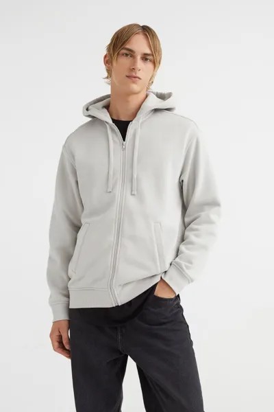 Толстовка с капюшоном на молнии расслабленной посадки (2 шт.) H&M, бирюзовый/светло-серый