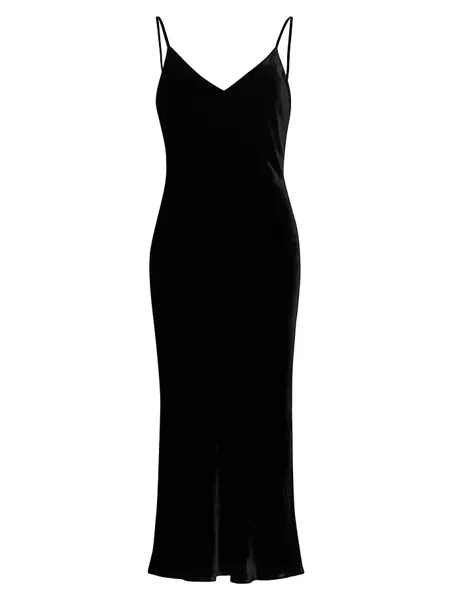 Атласное платье-комбинация Seridie L'Agence, черный