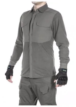 Рубашка флисовая мужская утепленная GONGTEX Superfine Fleece Shirt, цвет Серый (Gray)-XL