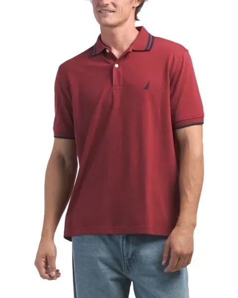 Поло с двойным воротником Nautica, цвет Deep Crimson