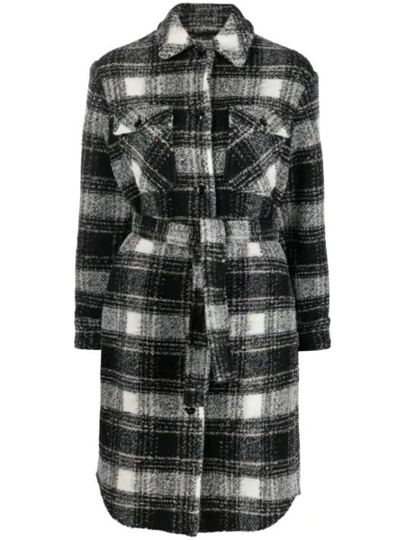 Woolrich пальто в клетку, черный