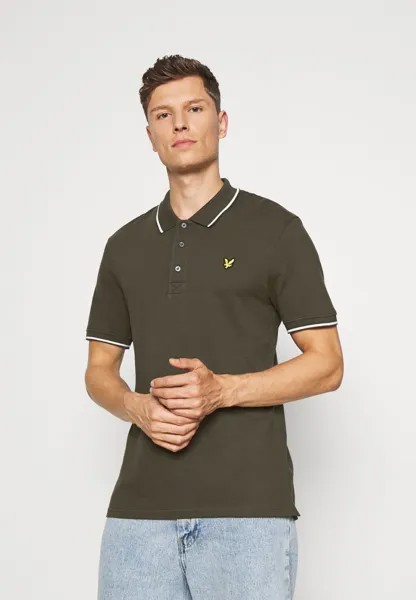 Поло TIPPED Lyle & Scott, оливковый/белый