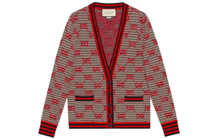 Свитер женский Gucci, белый / темно-синий / красный