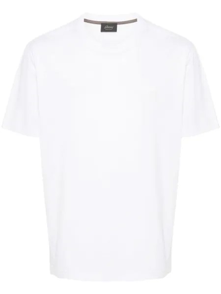 Brioni футболка с вышитым логотипом, белый