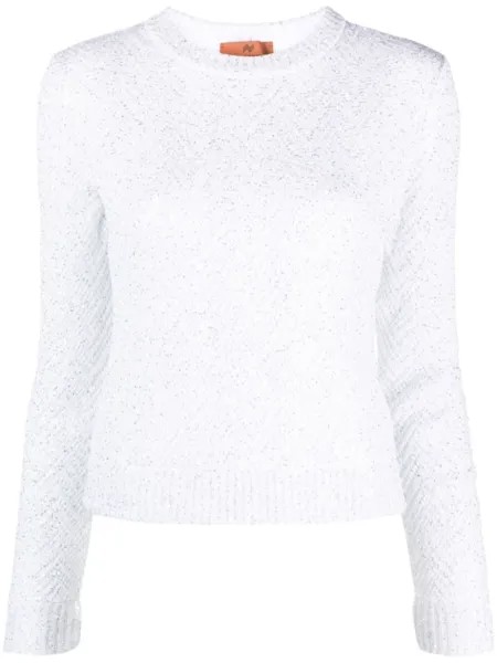Missoni sequin-embellished chevron-knit jumper, белый