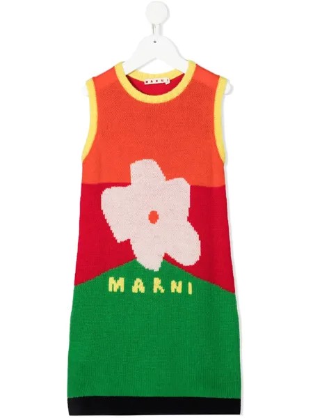 Marni Kids платье вязки интарсия без рукавов