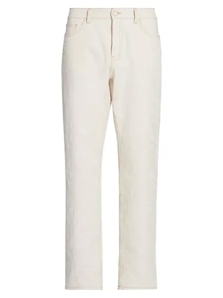 Прямые джинсы с монограммой Casablanca, цвет off white