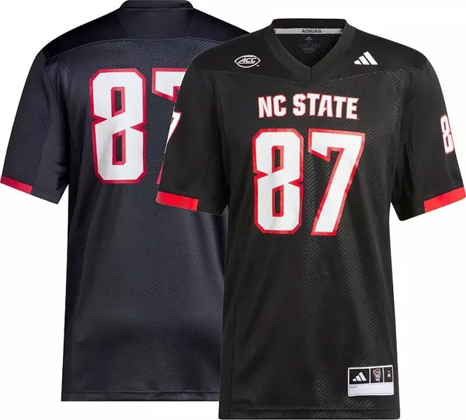 Мужская футбольная майка Adidas NC State Wolfpack Black Ghost Replica