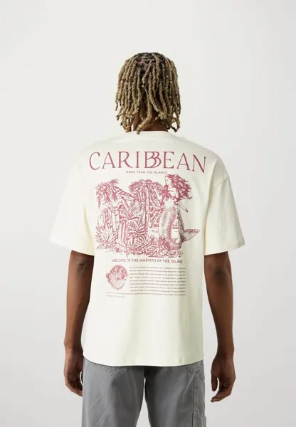 Футболка с принтом Jorcaribbean Tee Crew Neck Unisex Jack & Jones, сливочный