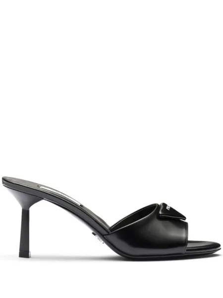 Prada мюли на каблуке, черный