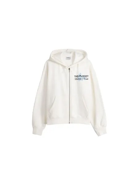Худи на молнии Bershka, светло-бежевый