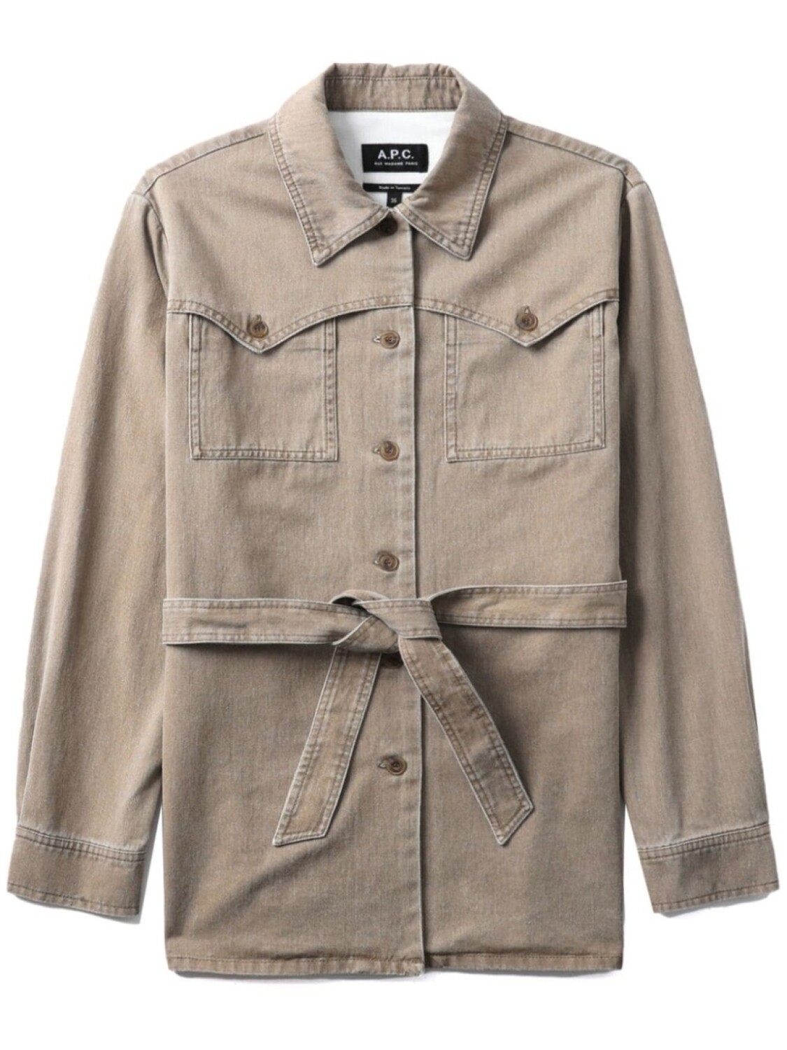 A.P.C. джинсовая куртка Joann с поясом, нейтральный цвет