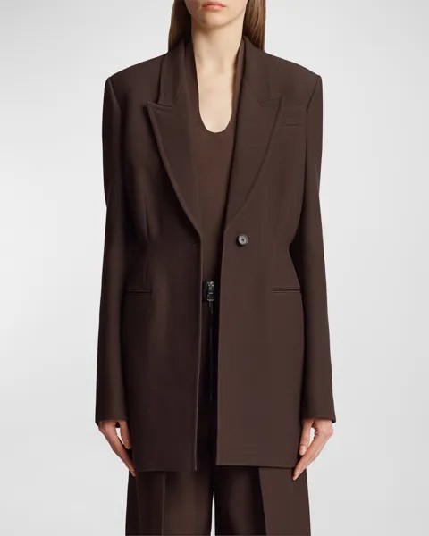 Длинный пиджак Beckett Khaite, цвет Dark Brown