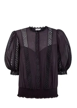 Однотонная блуза Estela из тонкого вышитого хлопка