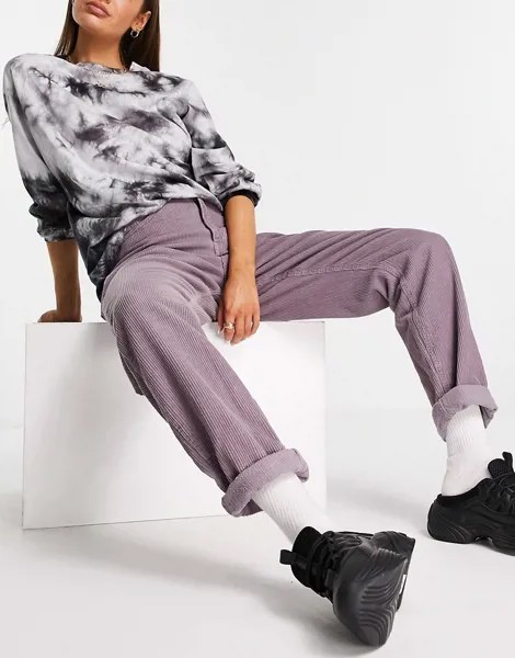 Сиреневые свободные джинсы в винтажном стиле с завышенной талией из вельвета ASOS DESIGN-Фиолетовый цвет