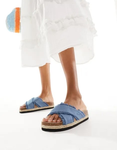 ASOS DESIGN - Jessie - Джинсовые эспадрильи на плоской платформе