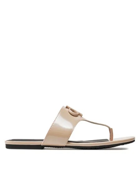 Шлепанцы Calvin Klein Jeans Chancletas Flat Sandal Slide Toepost Mg Met, розовый