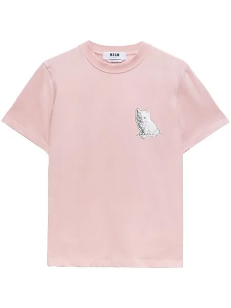 MSGM футболка с принтом, розовый
