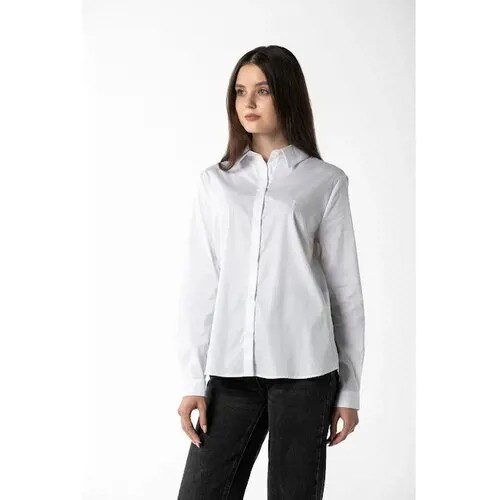 Блуза  Trussardi Jeans, повседневный стиль, длинный рукав, однотонная, размер 46, белый