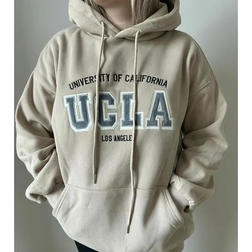 Худи UCLA, размер oversize, бежевый