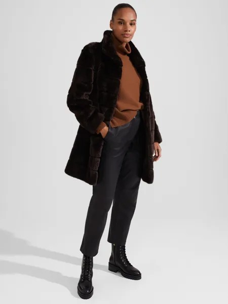 Пальто из искусственного меха Petite Ros Hobbs, шоколад
