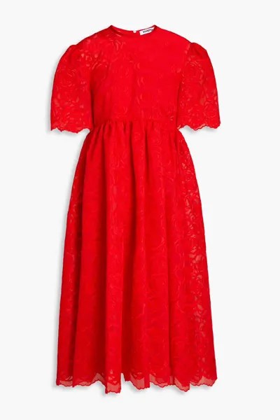 Украшенное платье миди из органзы Vivetta, красный