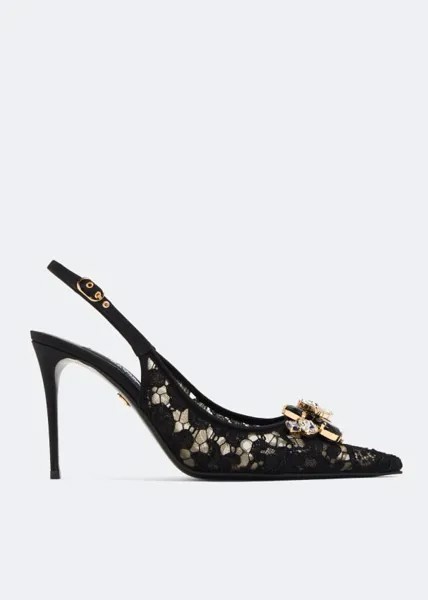 Туфли Dolce&Gabbana Lace Slingback, черный