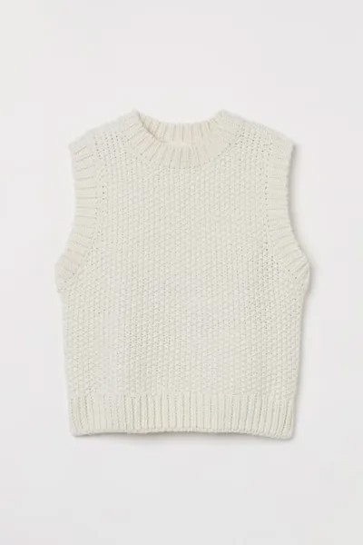Вязаный жилет H&M, белый